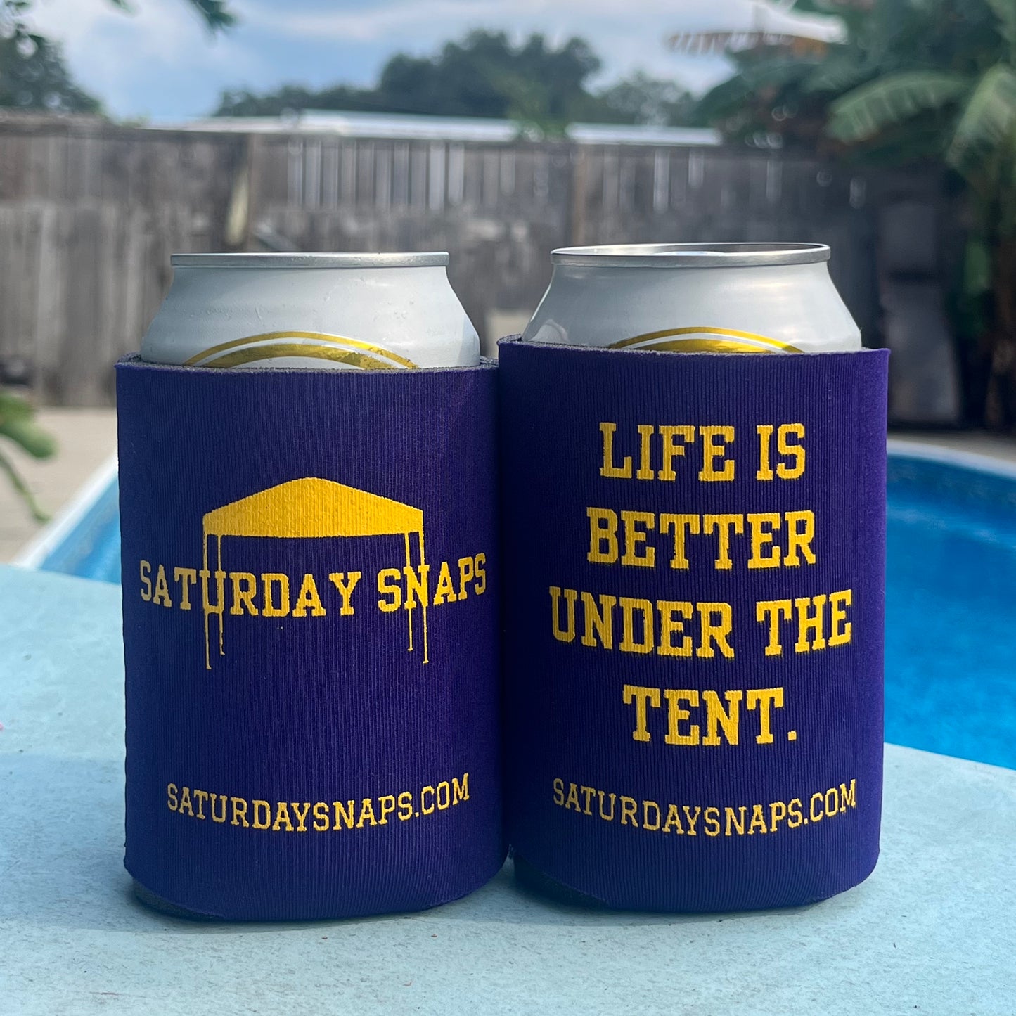 Purple & Gold Can Cooler